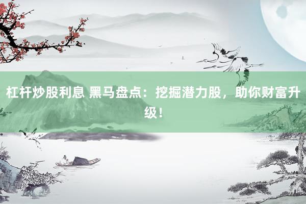 杠杆炒股利息 黑马盘点：挖掘潜力股，助你财富升级！