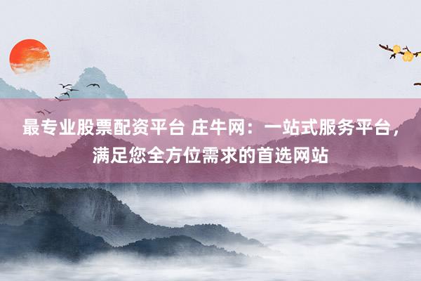 最专业股票配资平台 庄牛网：一站式服务平台，满足您全方位需求的首选网站