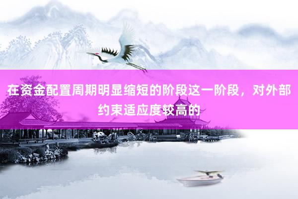 在资金配置周期明显缩短的阶段这一阶段，对外部约束适应度较高的