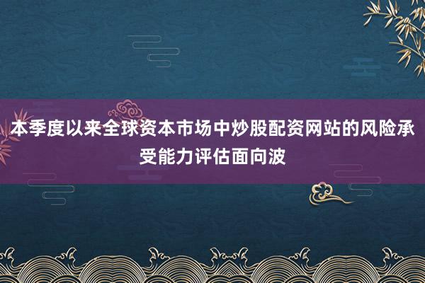 本季度以来全球资本市场中炒股配资网站的风险承受能力评估面向波